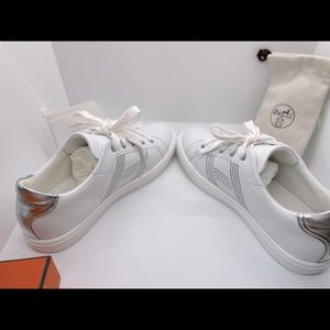 Hermès Advantage Sneakers Silver / White 38